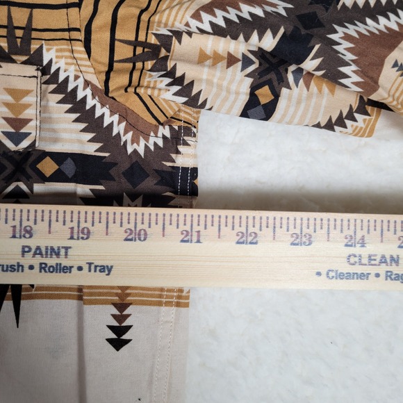 VTG Panhandle Men Western Shirt Southwestern Aztec Print Cotton Tan PHMS0SR14G M - Picture 9 of 15